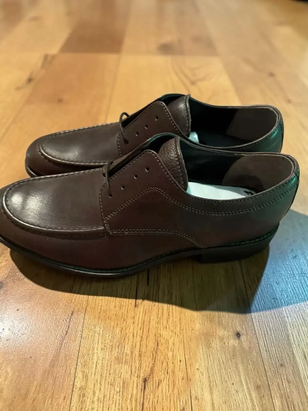Bostonian Brown Leather Moc Toe Derby Dress Shoes size 8w